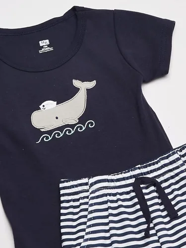 Miniatura 2 de Hudson Baby - Conjunto unisex de mameluco pantalón corto y zapatos de algodón para bebé
