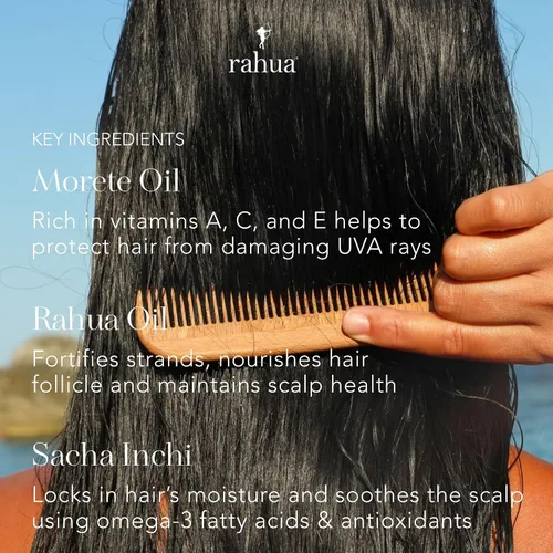 Miniatura 3 de Rahua Desenredante de hidratación + barrera UV, espray sin enjuague para todo tipo de cabello, protector térmico vegano y niebla antiencrespamiento