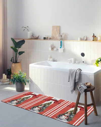 Miniatura 4 de Tapete de baño de Navidad para bañera, antideslizante, de secado rápido y absorbente, tierra de diatomeas, fregadero, dormitorio, cocina, lavable