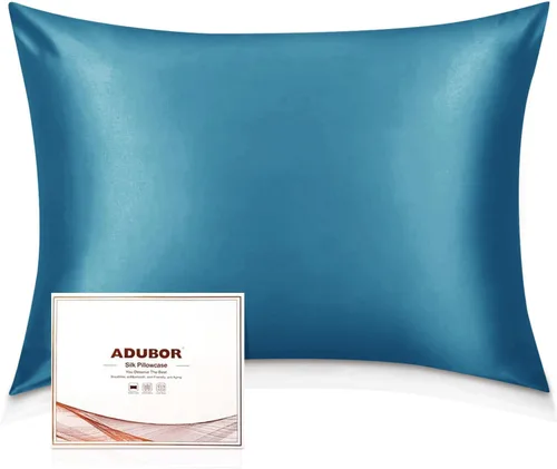 Miniatura 41 de Adubor Funda de almohada 100% de seda, fundas de almohada de seda de morera, 22 fibras de grado Momme 6A, funda de almohada de seda para la salud