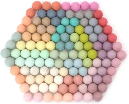 Miniatura 8 de Glaciart One Bolas de Fieltro con Pompón, Bolas de Fieltro de Lana (60 Piezas) 1.5 cm – 0.6 Pulgadas, Hechas a Mano en 30 Colores Pastel
