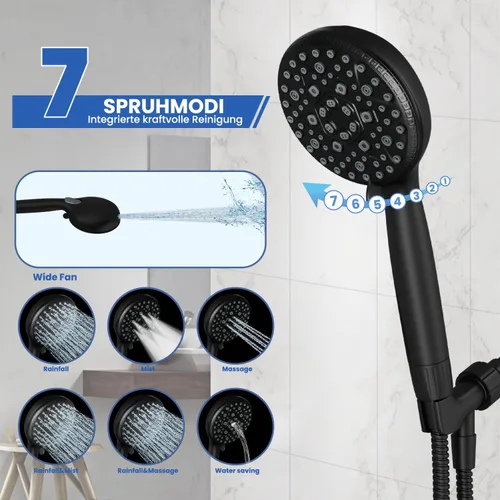Miniatura 2 de Cabezal de ducha con mano, cabezales de ducha de alta presión, cabezal de ducha con filtro, cabezal de ducha de mano, 7 modos de cabezal de ducha