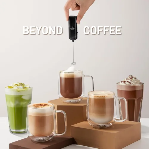Miniatura 3 de Mini y Poderoso Espumador de Leche de Mano – Potente Espumador de Café de Mano, Mezclador de Bebidas Operado con Pilas – Tamaño de Bolsillo Compacto