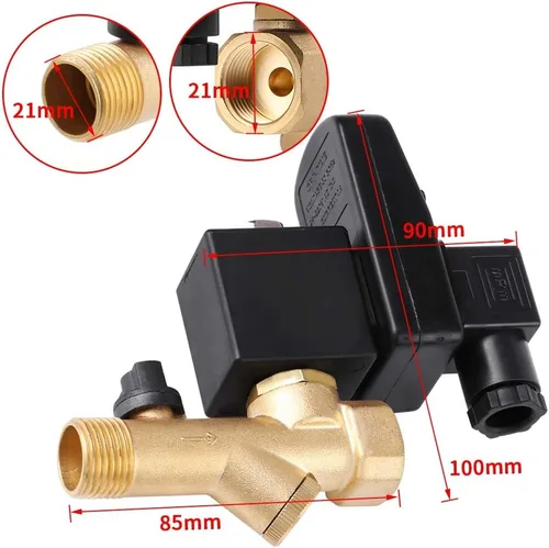 Miniatura 4 de Válvula de drenaje automática, G1/2 DN15 Válvula de drenaje cronometrada electrónica automática para gestión de condensado del compresor de aire