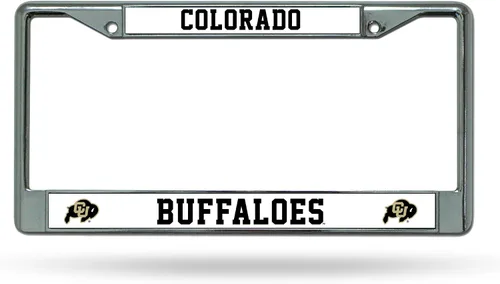 Miniatura 50 de Rico Industries NCAA Premium 12" x 6" Chrome Frame with Plastic Inserts - Car/Truck/SUV Automobile Accessory