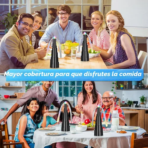 Miniatura 7 de LEOFI Ventiladores de mosca para mesas, ventiladores de insectos, ventilador de comida, ventilador de mesa, cuchillas holográficas suaves