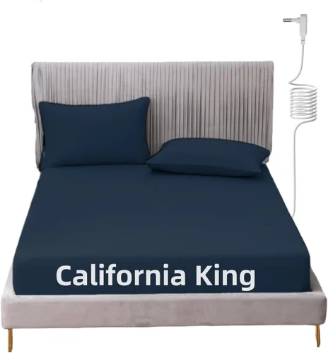Miniatura 10 de Grounding - Sábana de cama tamaño King con cordón de 15 pies, 90% algodón orgánico + 10% fibra plateada, sábanas conductivas para un mejor sueño