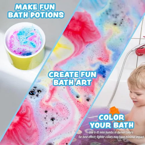 Miniatura 6 de Tub Works® Lil' Bursts™ Mini bombas de baño para niños, 90 unidades, Candy Splash No tóxicas Bombas de baño para niños pequeños con una ráfaga