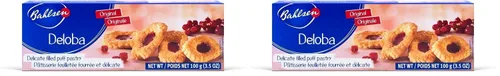 Miniatura 4 de Bahlsen Deloba - Galletas de grosella roja (1 caja) – Dulces y delicados, pasteles de hojaldre mantecosos con capas ligeras y relleno de grosella