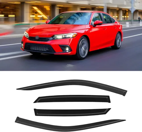 Visera de ventana para Honda Civic 2022-2025, protectores de lluvia de canal exterior, escudos, deflector de ventilación, sombra, viento, humo