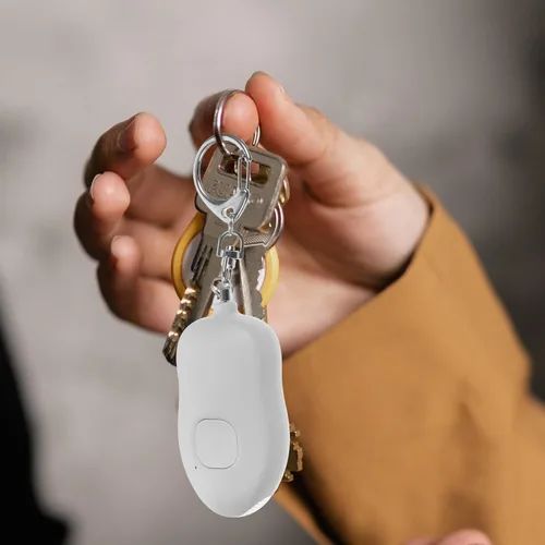 Miniatura 3 de BESPORTBLE Alarma de emergencia personal para mujer, sirena ruidosa con mini linterna LED, dispositivo de seguridad compacto y ligero para uso
