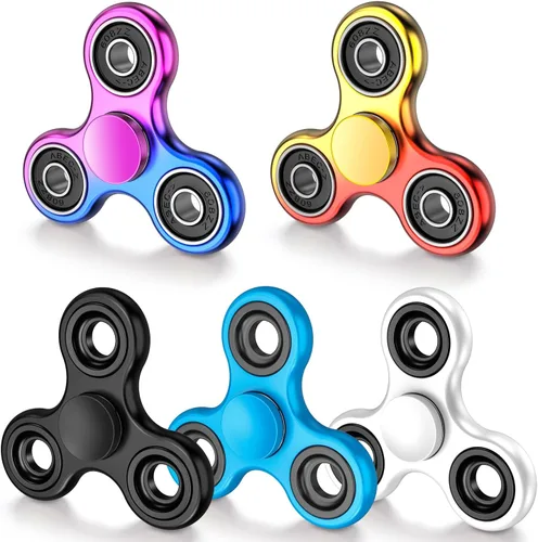 ATESSON Paquete de 5 juguetes giratorios de metal de alta velocidad de 2 a 3 minutos para aliviar el estrés, ansiedad, TDAH, autismo, aburrimiento,