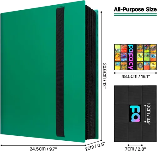 Miniatura 7 de Carpeta de tarjetas coleccionables de 9 bolsillos, carpeta de colección deportiva de alta calidad, libro de tarjetas con fundas de carga lateral