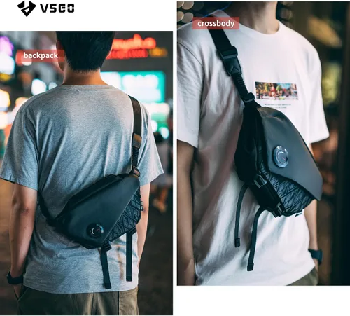 Miniatura 7 de VSGO Bolsa bandolera para cámara 4L, bolsa cruzada impermeable para hombres y mujeres, se adapta a cámaras sin espejo, equipo UAV y Tech Essentials