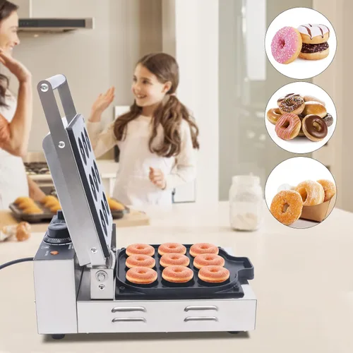 Miniatura 2 de YIYIBYUS Máquina de donut de 12 rejillas comercial/nacional antiadherente Pan eléctrico Donut Pan Máquina para hacer mini máquina de donas de 2