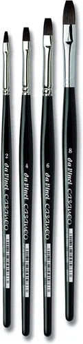 Miniatura 2 de da Vinci Brushes 5898 Casaneo Flat (tallas 2, 4, 6, 8) Juego de pinceles para artista, negro, 4