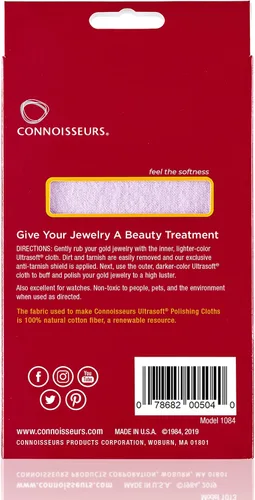 Miniatura 7 de CONNOISSEURS Premium Edition Ultrasoft 14x14 Extra Large Gold or Silver Jewelry Polishing Cloth, Clean and Polish Jewelry While Removing Tarnish for