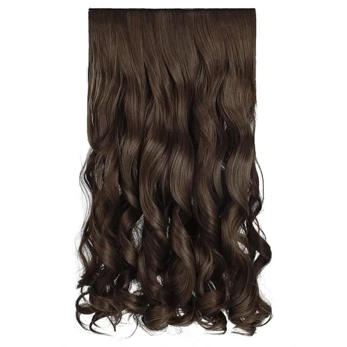 Miniatura 27 de REECHO Extensiones de cabello rubio, extensiones de una pieza con clip de 20" para mujer, extensiones de cabello sintético suave y natural con ondas