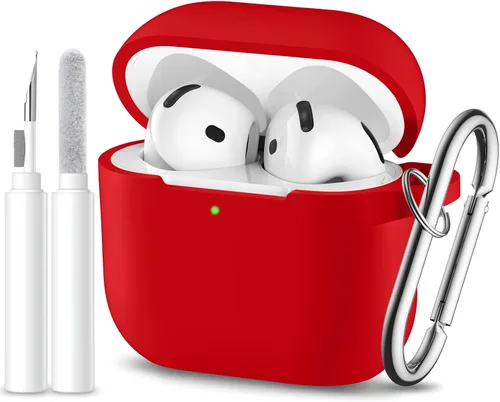 Miniatura 11 de Funda protectora completa de silicona suave para AirPods 4 con llavero y kit de limpieza, compatible con Apple Airpods 4 para mujeres y hombres