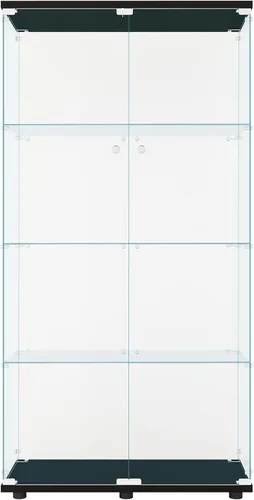 Miniatura 13 de FLYMUHJIA Gabinete de cristal para cocina, despensa, armario de almacenamiento de barra de esquina con cuatro niveles de doble puerta, 64 pulgadas