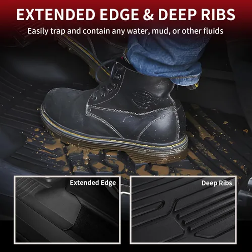 Miniatura 4 de LASFIT Alfombrillas delanteras para Ford F-150 2015-2026 F150 Lightning 2022-2025 SuperCrew & Super Cab Alfombra para todo tipo de clima, tapetes