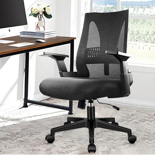 Miniatura 9 de CLATINA Silla de oficina grande y alta de 500 libras, sillas ergonómicas de malla resistente con soporte lumbar ajustable y asiento ancho y cómodo