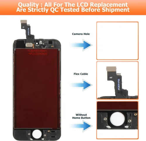 Miniatura 3 de Para iPhone SE 2016 Reemplazo de pantalla para iPhone 5S Pantalla LCD táctil A1723 A1724 A1453 A1457 A1518 A1528 A1530 A1533 Pantalla Digitalizador