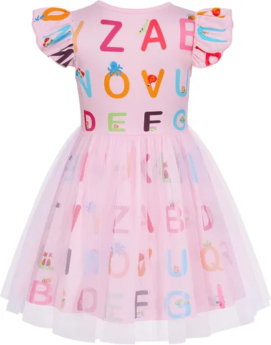 Miniatura 3 de WonderBabe Vestido de tul para niñas pequeñas, traje de unicornio, manga con volantes, ropa de cumpleaños, vacaciones, falda tutú casual de sirena