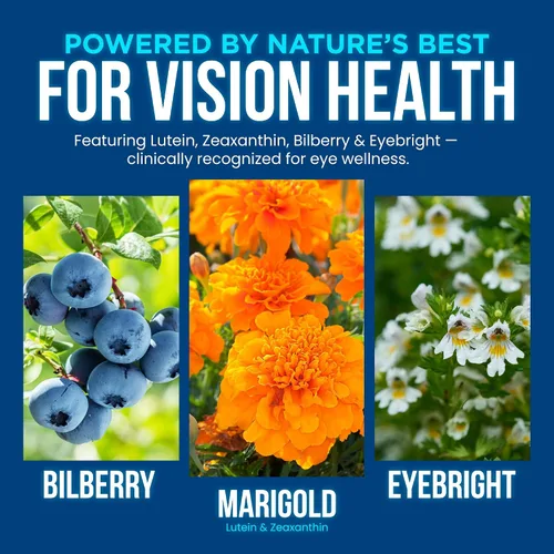 Miniatura 5 de OmniBiotics Vision Clarity - Suplemento vitamínico y mineral para los ojos, arándano, luteína y zeaxantina, suplemento de salud macular