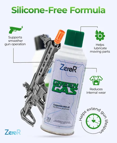 Miniatura 4 de ZeroR® Green Gas Fuel for Airsoft Pistols 13.5 fl oz Each (11.8 oz by Total Weight)