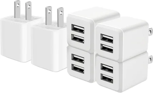 Miniatura 9 de Cargador de pared USB, adaptador de corriente de cubo de doble puerto, cargador de bloque de carga, adaptador de carga rápida de pared de doble