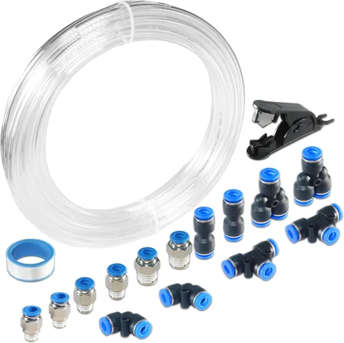 Miniatura 10 de Kit de tubo de aire neumático MSAEIQUN, poliuretano negro, tubo de poliuretano PU, kit de tubería de aire, 6 mm DE x 4 mm DI, 10 metros 32.8 pies