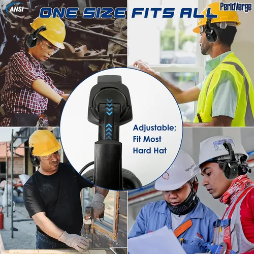 Miniatura 6 de Orejeras para casco duro, orejeras para reducción de ruido para accesorios de casco duro, protección auditiva de construcción para adultos
