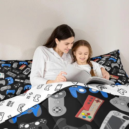 Miniatura 3 de Erosebridal Juego de Edredón para Adolescentes con Gamepad, Edredón Moderno para Gamers de Plumón Tamaño Twin para Niños Varones Niños Jóvenes