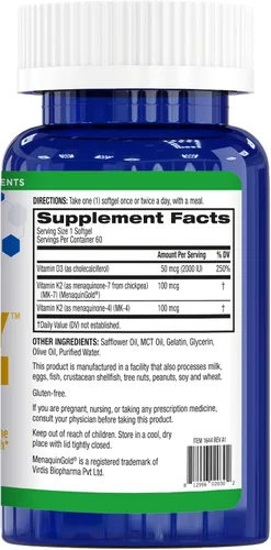 Miniatura 8 de BioTrust Sol Joy, Vitamina D3 K2 de alta potencia - Alta potencia (50 mcg)