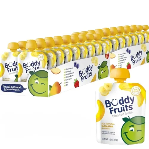 Miniatura 10 de Buddy Fruits Snacks To Go Puré de manzana sin azúcar de mango sin azúcar, bolsa de 3.2 onzas (18 unidades) sin gluten, frutos secos, conservantes