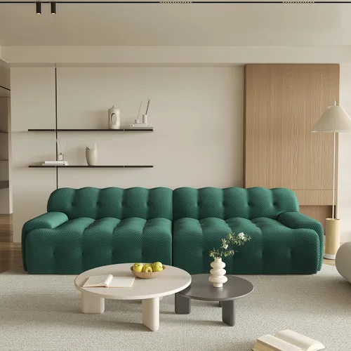 Miniatura 14 de Sofá modular modular de 86.6 pulgadas, sofá biplaza de gran tamaño, tela de malla 3D, cómodo sofá de nube, sofá curvado para sala de estar, oficina