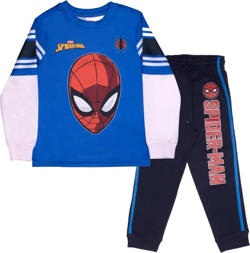 Marvel Superheroes Avengers and Spider-Man - Juego de 2 piezas de camiseta y pantalones de malla activa de manga larga para niños, paquete de 2