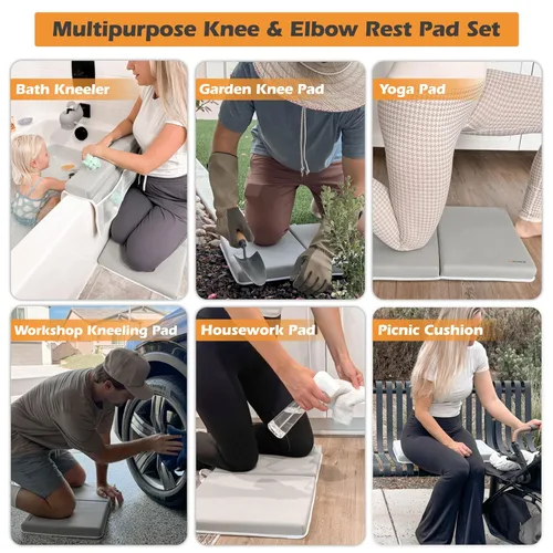 Miniatura 4 de Rodillera Premium para Baño, Juego de Rodillera para Baño de Bebé y Almohadilla de Apoyo para Codo, Almohadilla para Arrodillarse al Bañar al Bebé