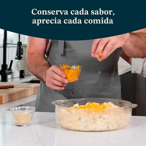 Miniatura 2 de Libbey Baker's Basics Juego de 8 Piezas de Platos de Vidrio para Hornear Cupcake Party con Tapas, Cuencos Redondos Pequeños de Vidrio, Cuencos