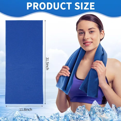 Miniatura 2 de Honoson 10 toallas refrescantes a granel – Toallas frías para cuello y cara, de microfibra, transpirable, para gimnasio, yoga, viajes, campamento