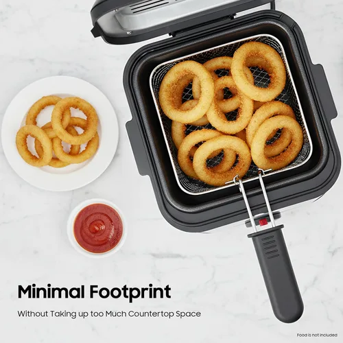 Miniatura 6 de Freidora profunda de 2.5 litros con cesta desmontable, potente freidora de aceite de uso doméstico de 1000 W con temperatura ajustable, protección