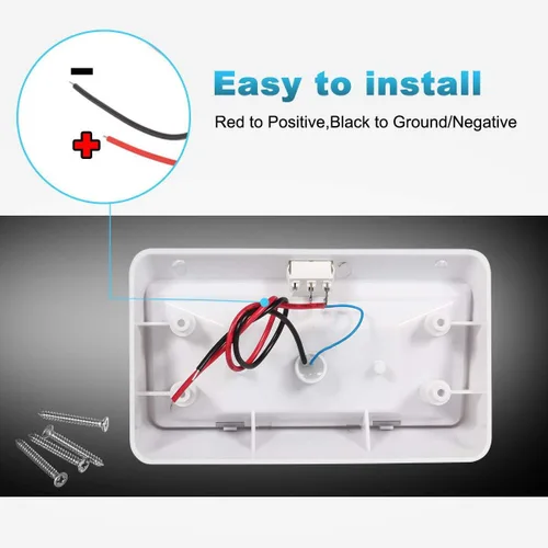 Miniatura 5 de Partsam Luz LED rectangular para porche RV con interruptor de encendido/apagado, lámpara exterior de casa rodante, repuesto para casas rodantes