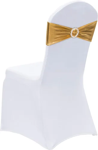 Miniatura 19 de Obstal 10 cintas elásticas de elastano para sillas de recepción de boda, bandas elásticas universales para silla con hebilla deslizante