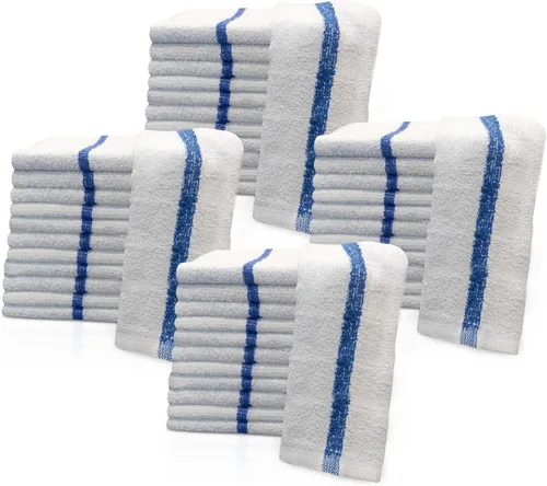 Miniatura 9 de Terry Bar Mop Blue Stripe [6 Pack - 16" x 19"] Blue Dish Towels for Kitchen, 100% Cotton, Reusable Dish Rags, Ultra Soft, Durable & Quick-Dry