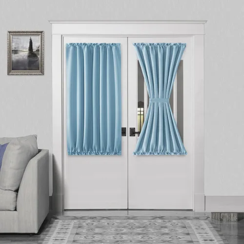 Miniatura 96 de DWCN Cortinas para puerta francesa: cortina térmica con bolsillo para barra para puertas con ventana de vidrio, puertas de cocina y patio
