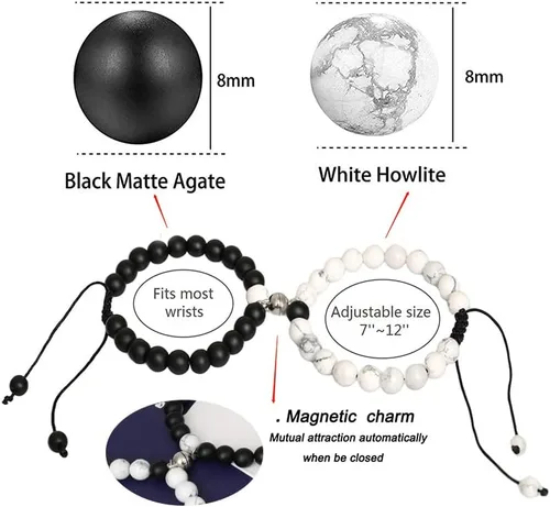 Miniatura 4 de Regalos para parejas para novio, novia, pulseras magnéticas para pareja, aniversario, regalo de Navidad para marido, esposa, pareja a juego