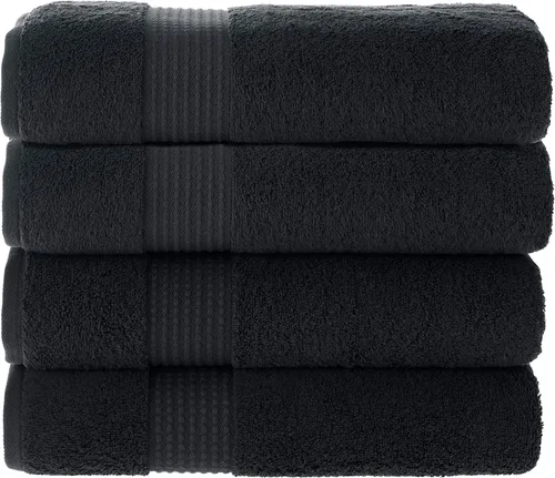 Miniatura 32 de MAURA Basics - Toallas de baño de 100 % algodón turco con bucles de gancho. Juego de toallas de felpa absorbentes de lujo extra grandes para baño