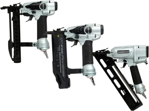 Miniatura 15 de Metabo HPT NT65MA4 - Pistola de clavos con soplador de aire, clavadora neumática preferida por profesionales para molduras de corona, molduras