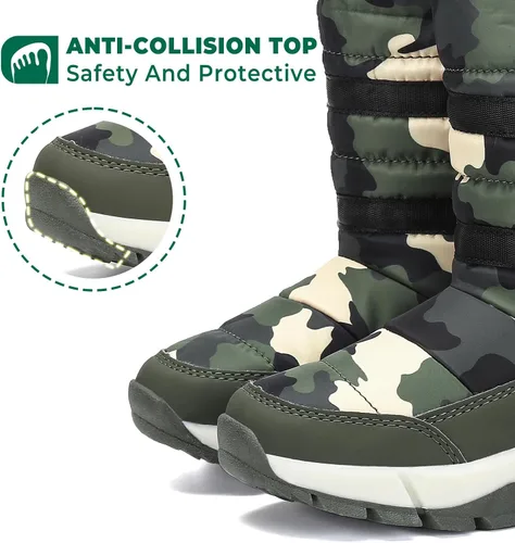 Miniatura 5 de Mishansha - Botas para la nieve para niño y niña, botas impermeables para el invierno, antideslizantes y cálidas para el clima frío